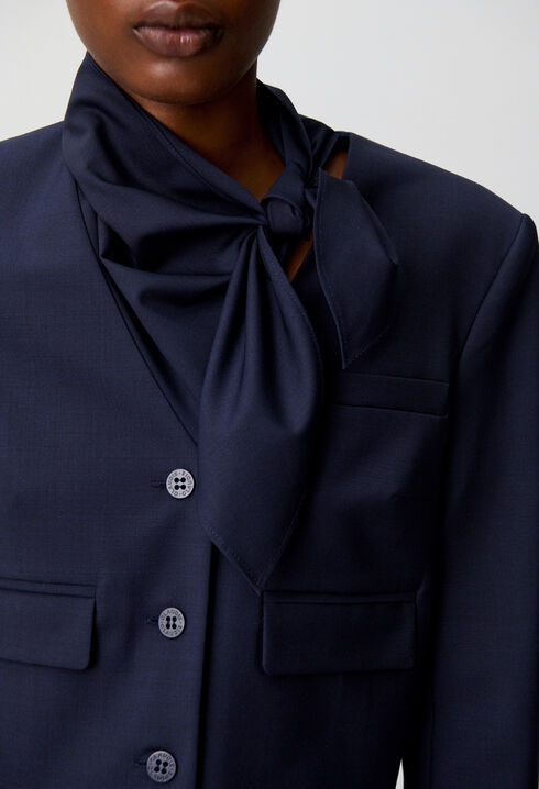 Wool blend box jacket