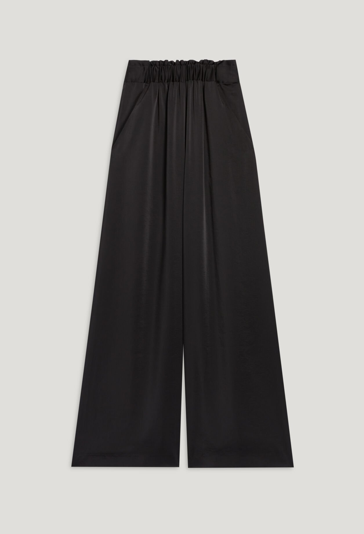 Wide-leg trousers with smocked waistband
