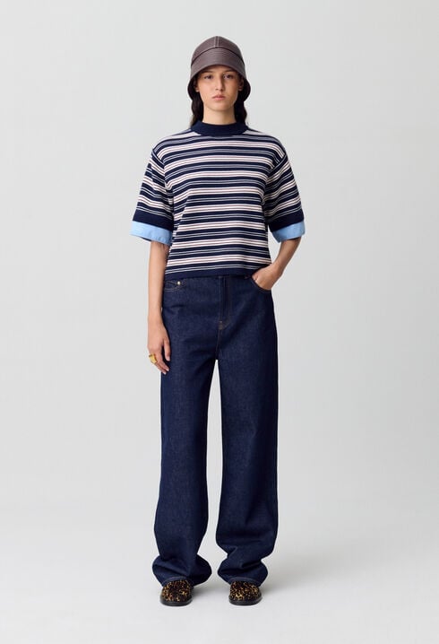 Fine Knit Striped Top