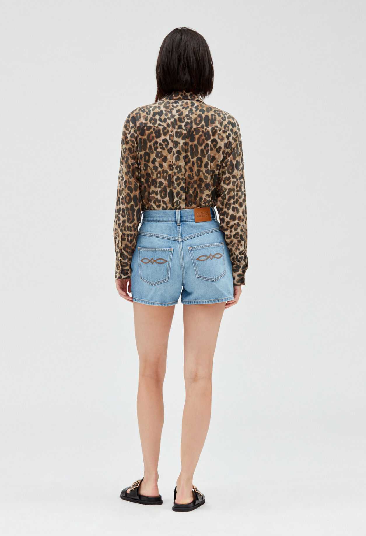 Blue denim shorts