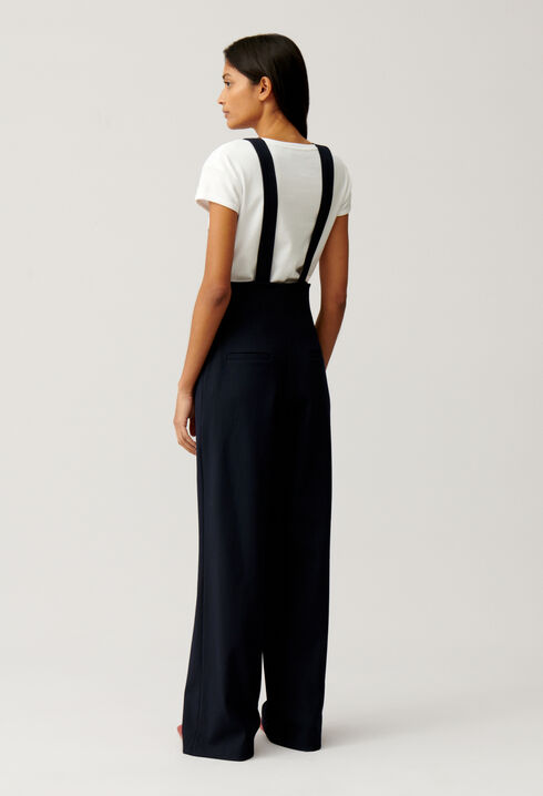 Navy trousers with braces