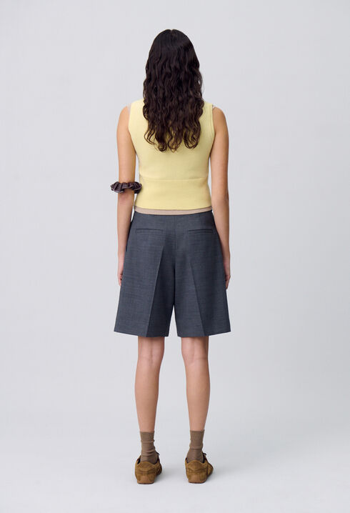 Pleated Bermuda Shorts