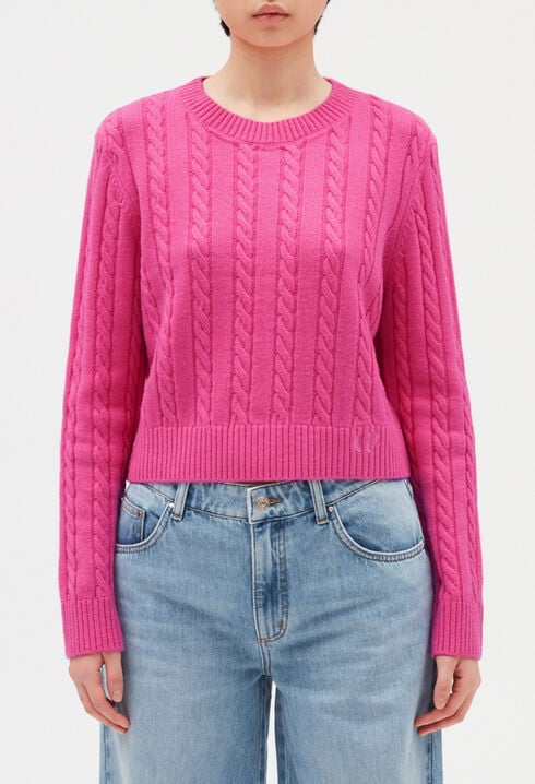 Cable knit cropped jumper