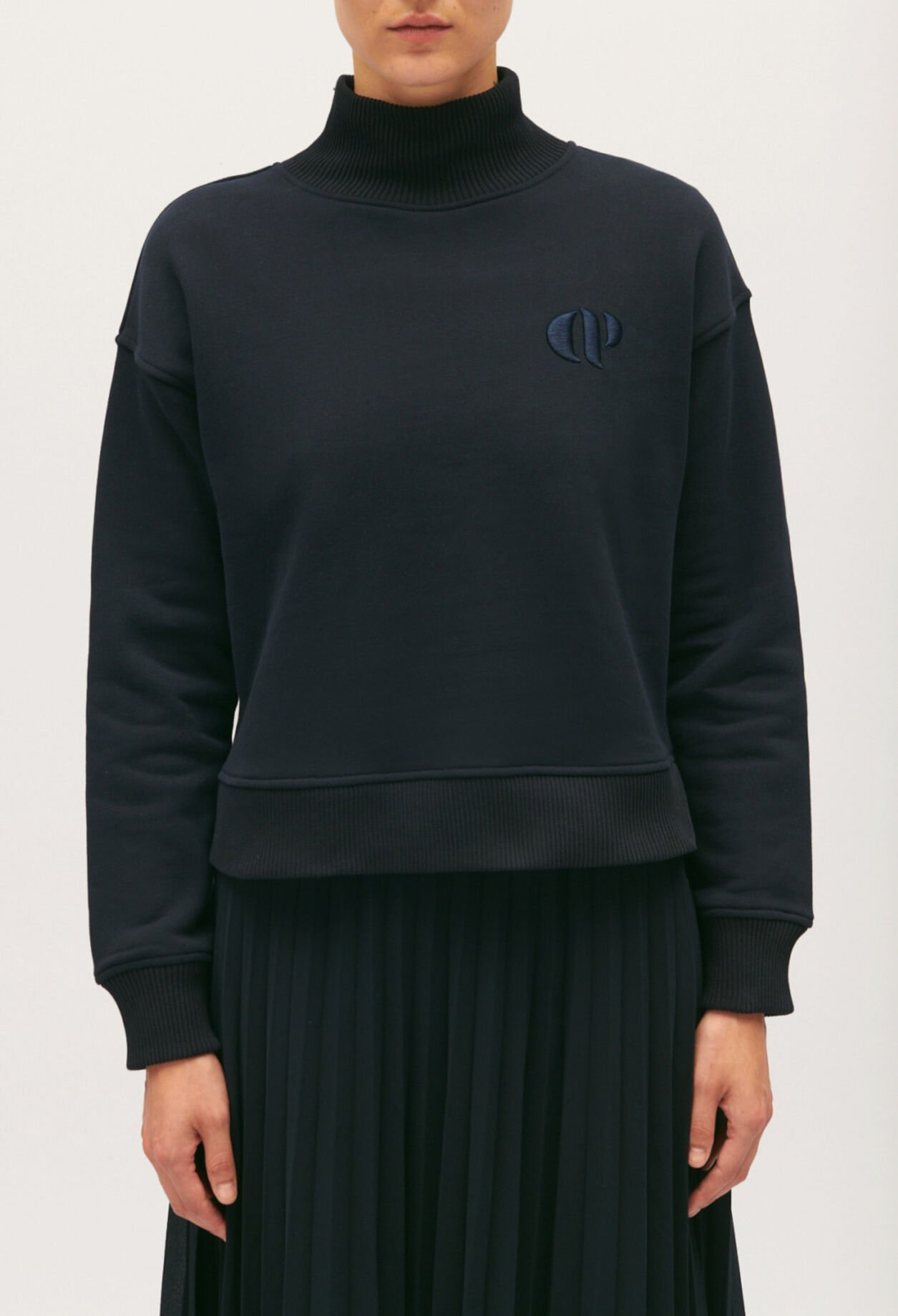 Teli navy blue illusion midi dress