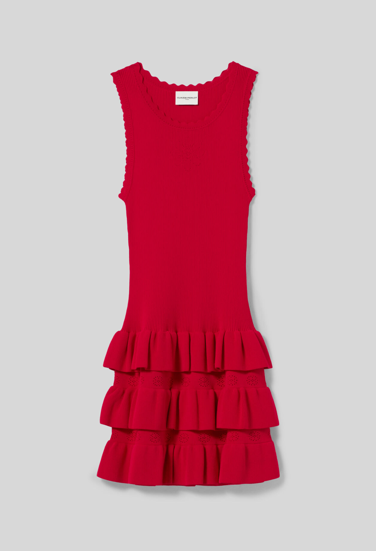 Ruffled knit dress