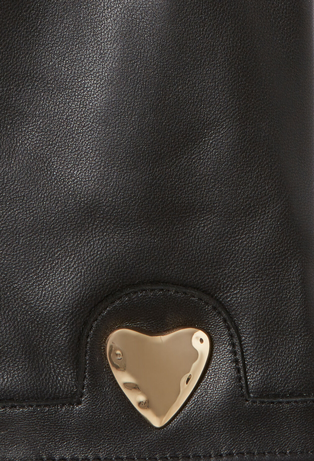 Gold heart leather gloves