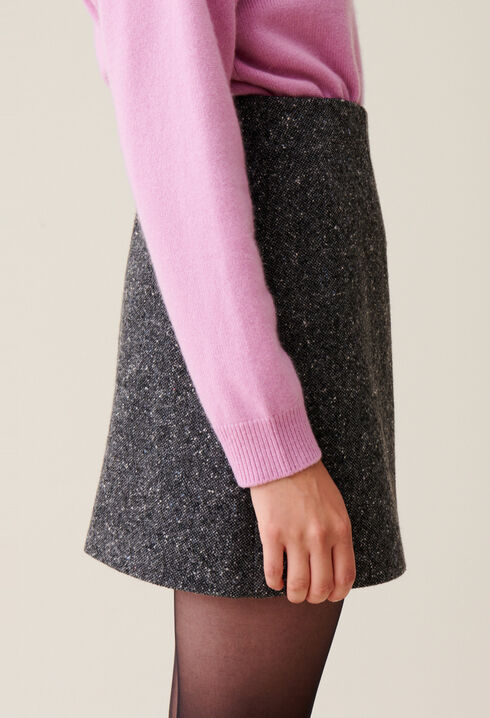 Mixed wool skirt