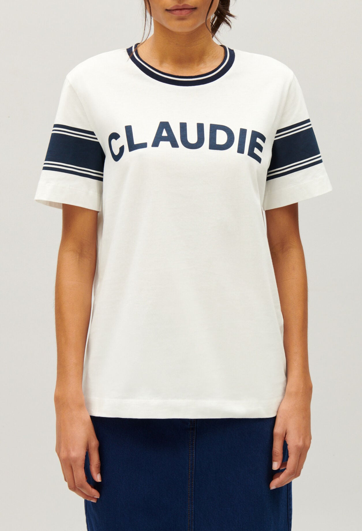 Blue and white Claudie T-shirt