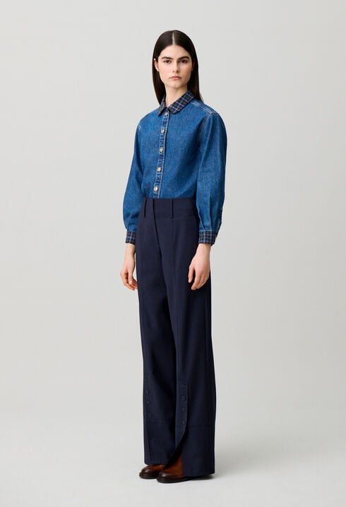 Wool blend trousers