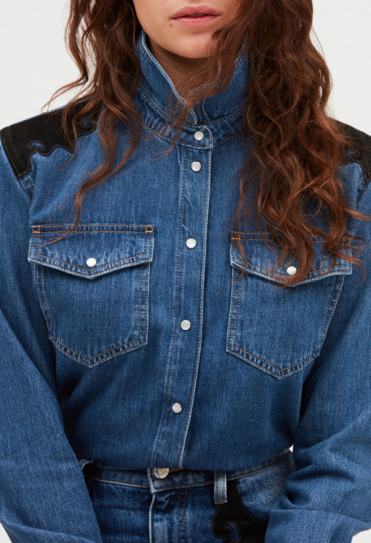 Mid blue denim shirt