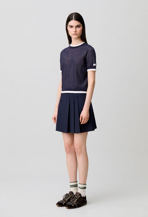 Contrast knit jumper