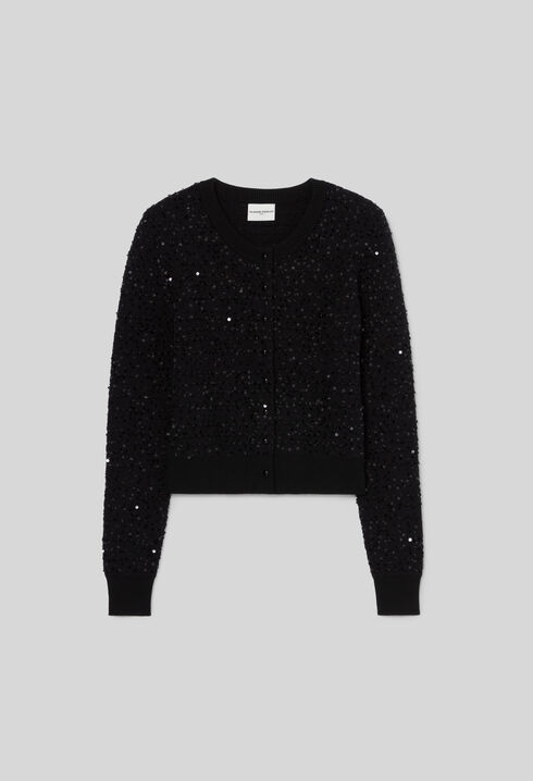 Classic sequin knit cardigan
