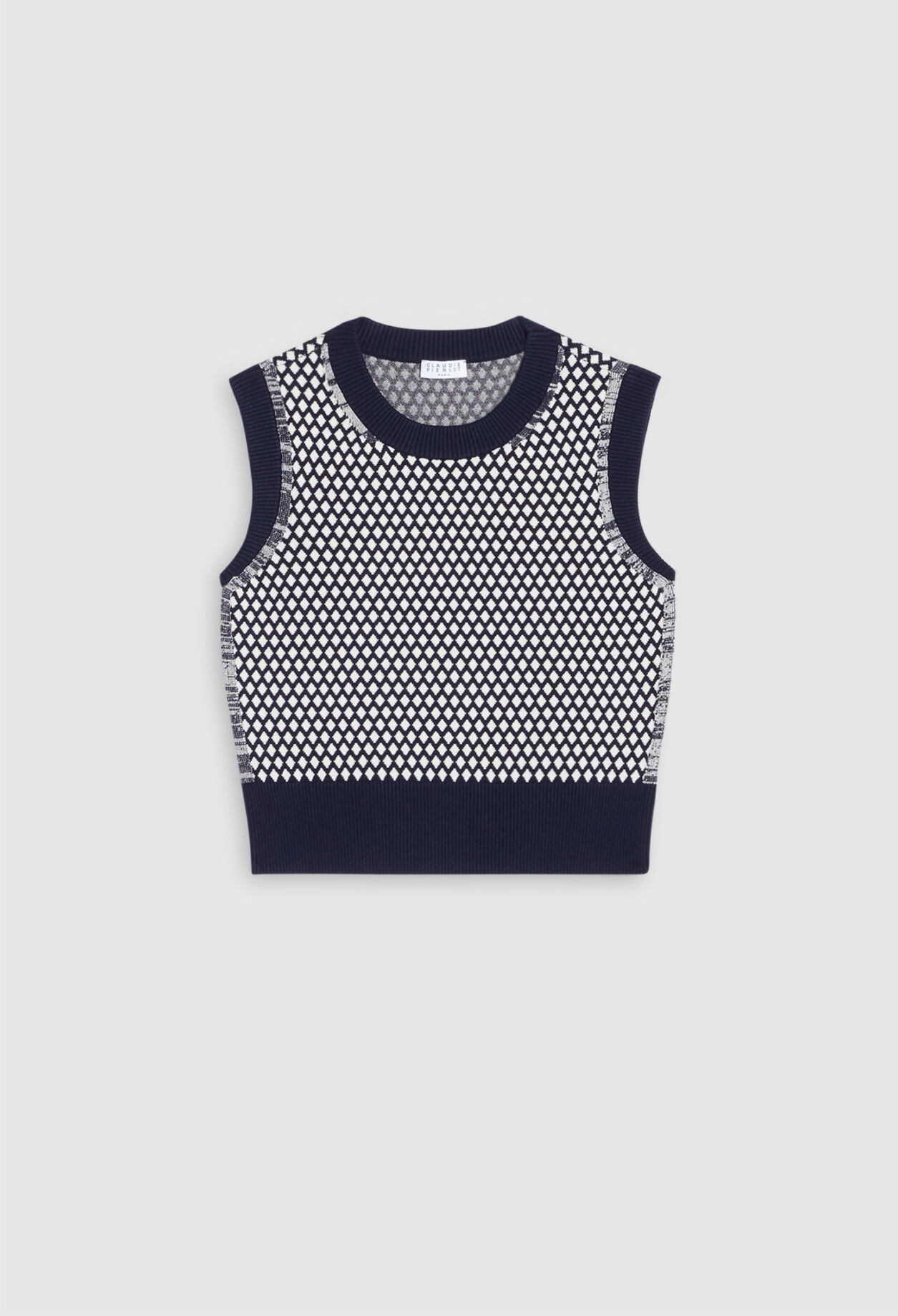 Pull sans manche à motifs graphiques