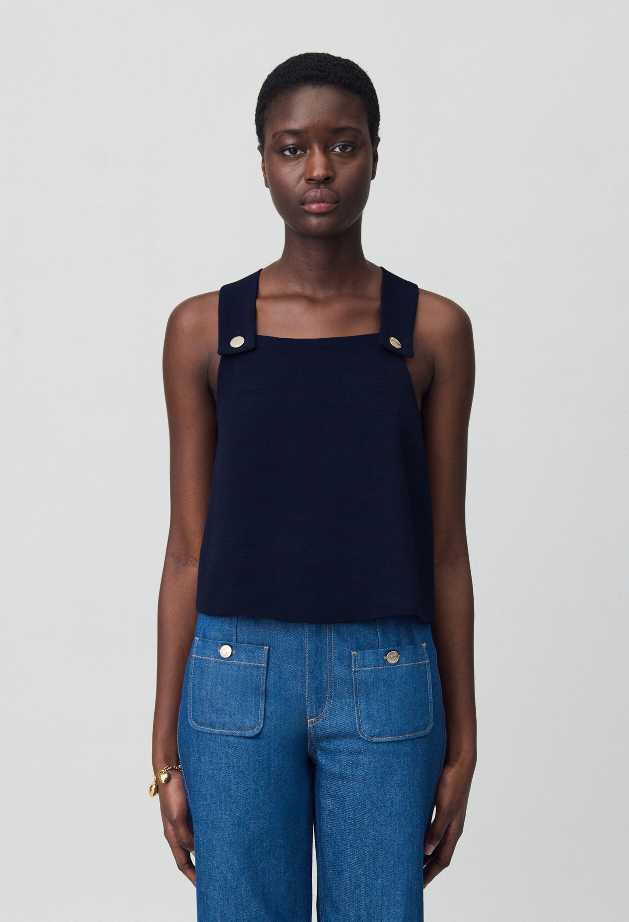 Top avec col carré