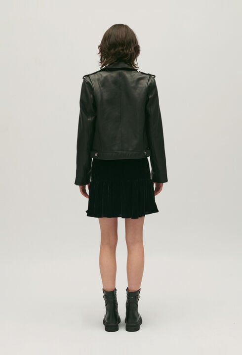 Black grained leather jacket 