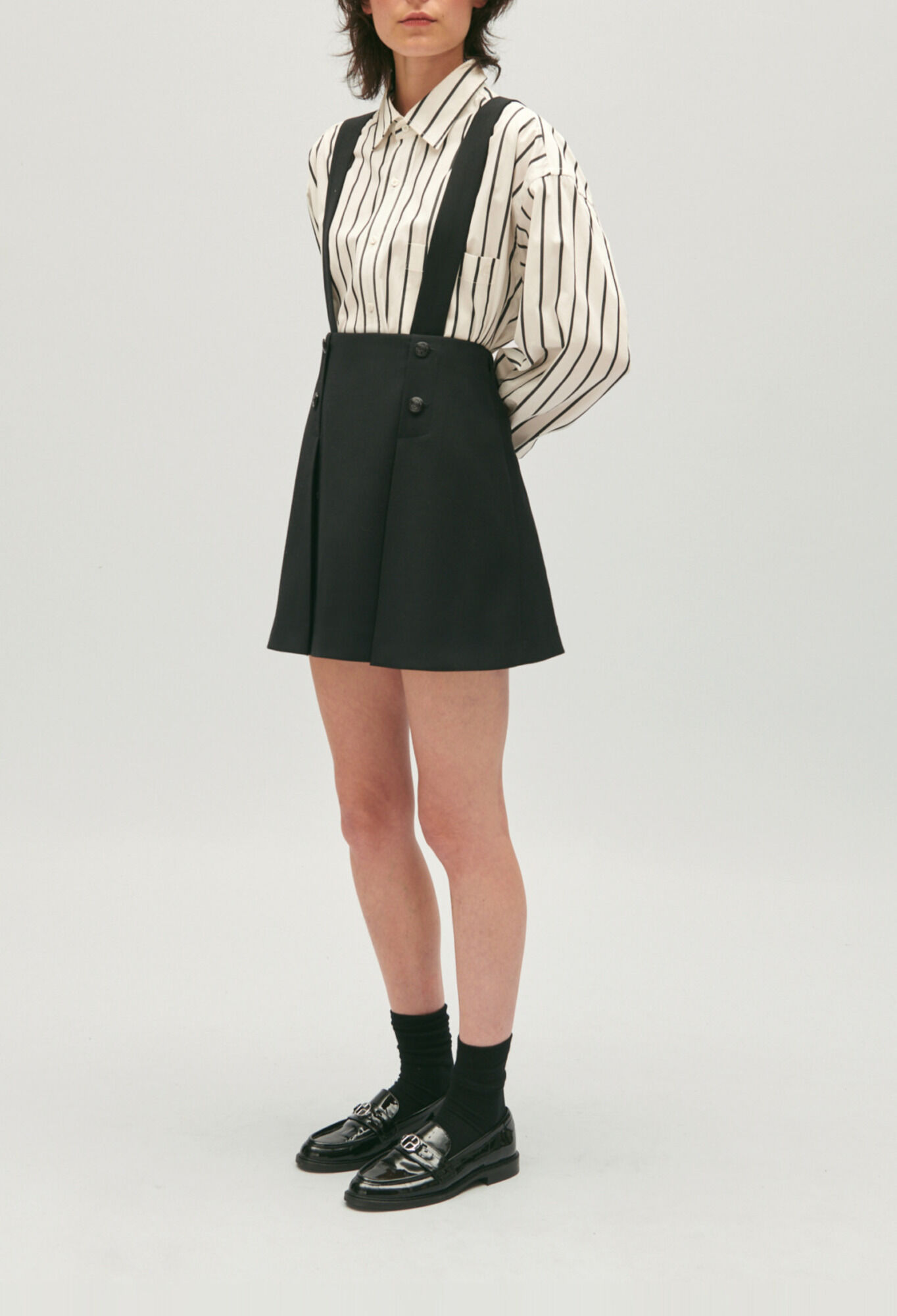 【送料&関税込】CourrA¨ges Black Cotton Mini Skirt Courreges Modular Cotton Mini Skirt in Black | FWRD