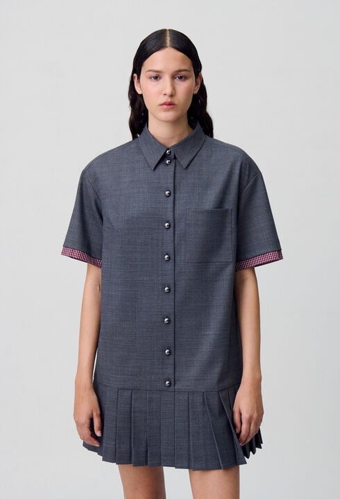 Pleated Mini Dress