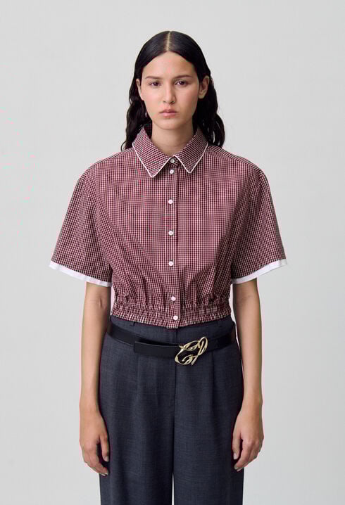 Short checked shirt