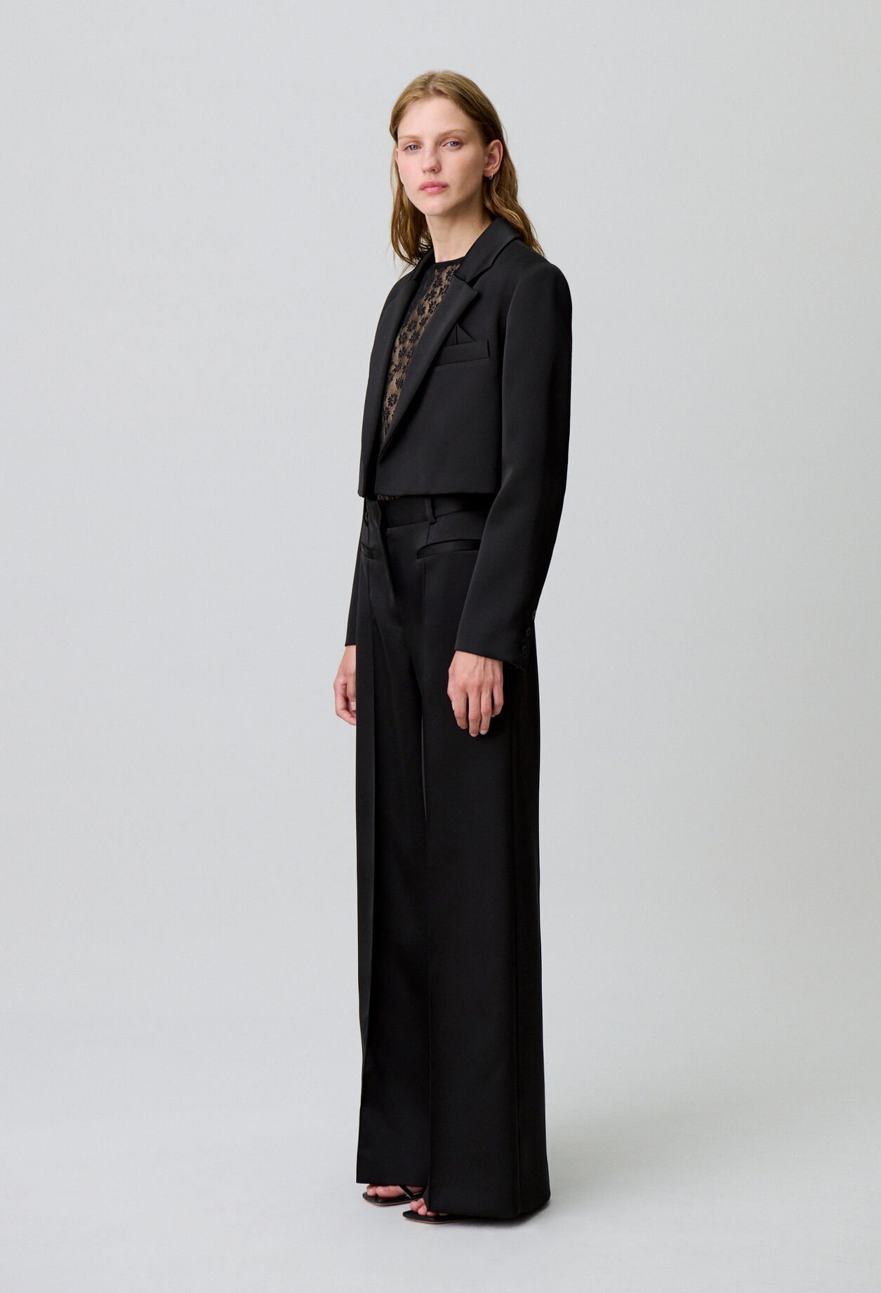Satin tailored trousers
