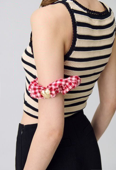 Heart Jewel Gingham Scrunchie