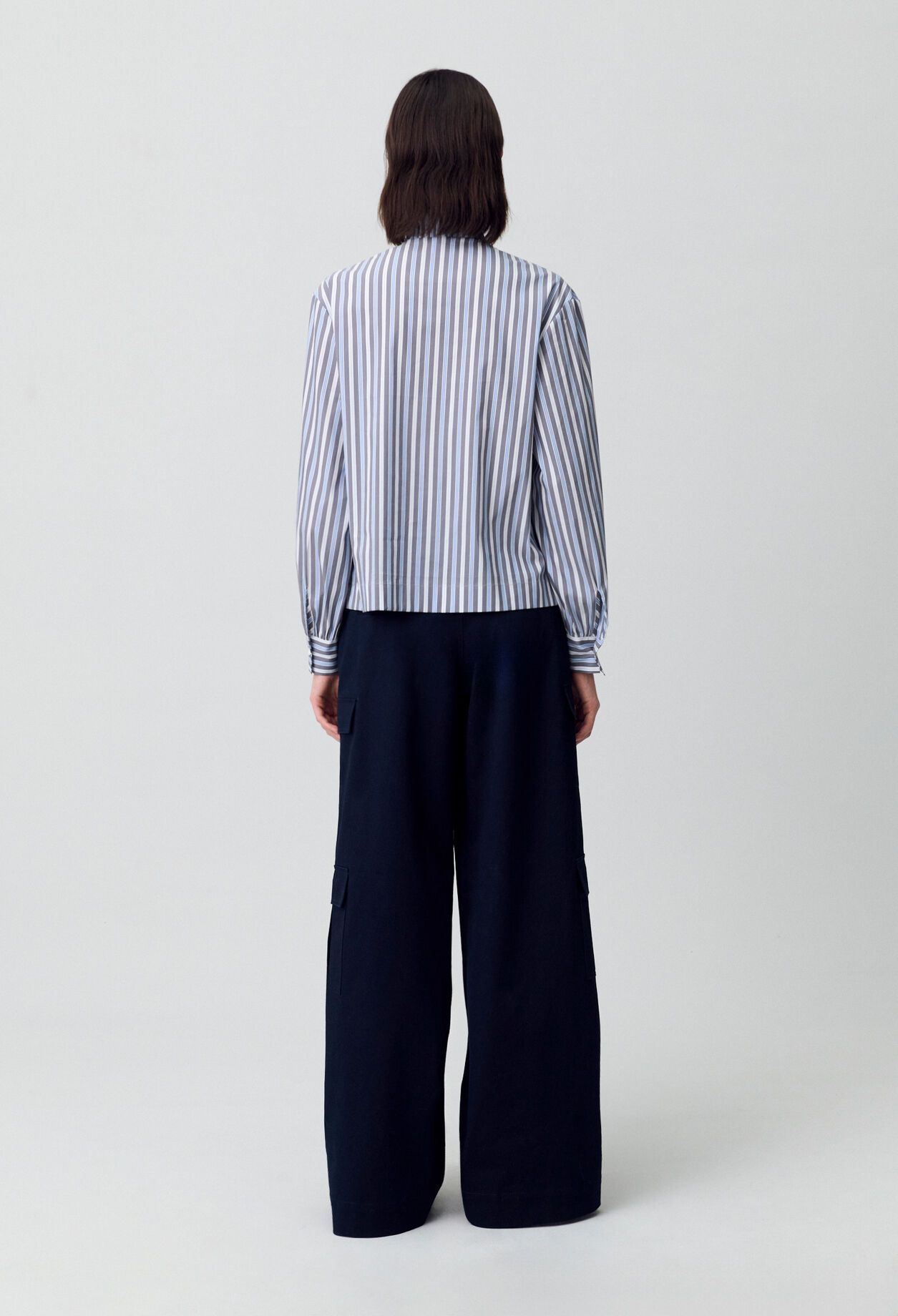 Striped Victorian collar blouse