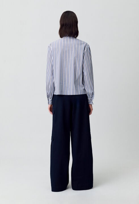 Striped Victorian collar blouse