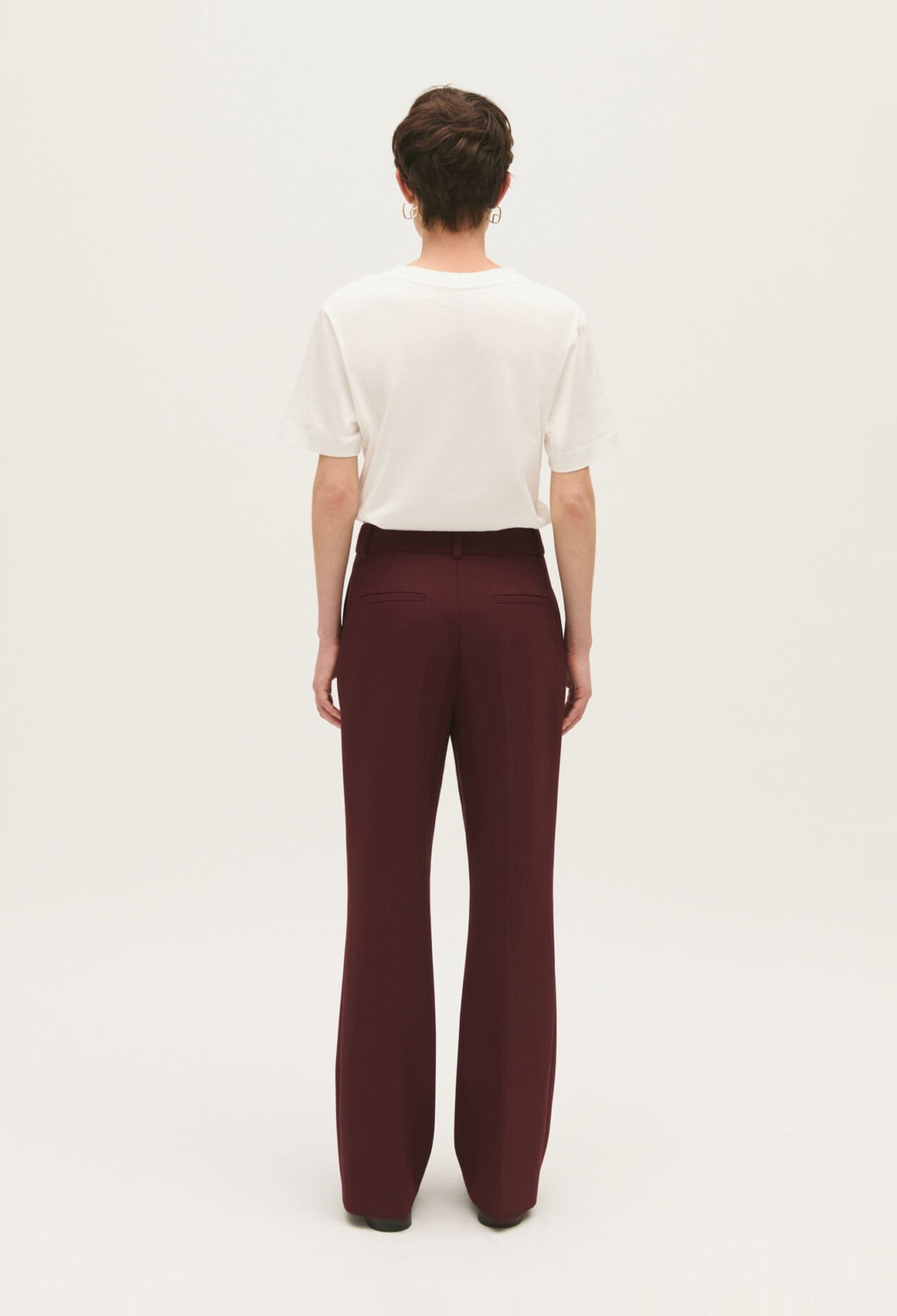 Straight-fit burgundy trousers