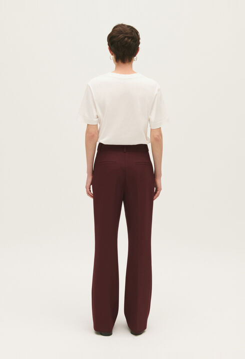 Straight-fit burgundy trousers