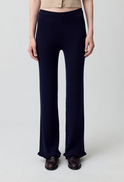 Flared Knit Trousers