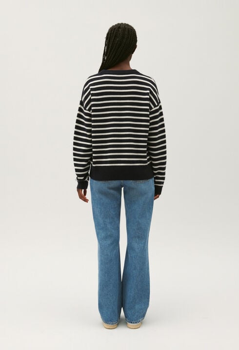 Two-tone stripy cashmere jumper