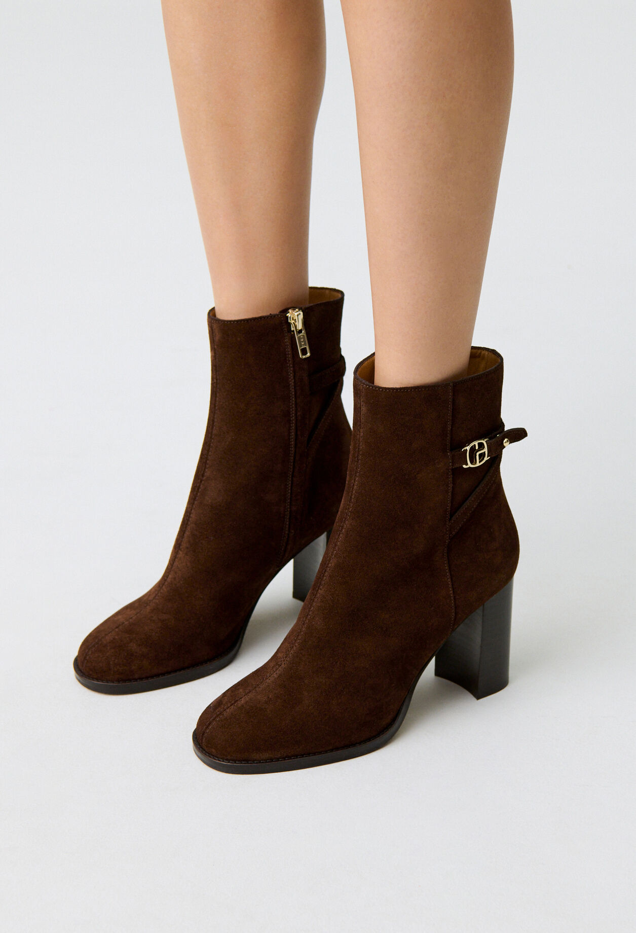 Suede heeled ankle boots