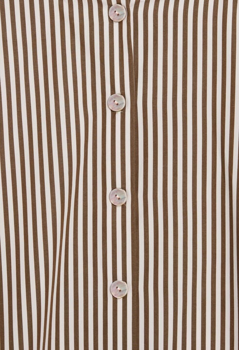 Bronze striped midi skirt