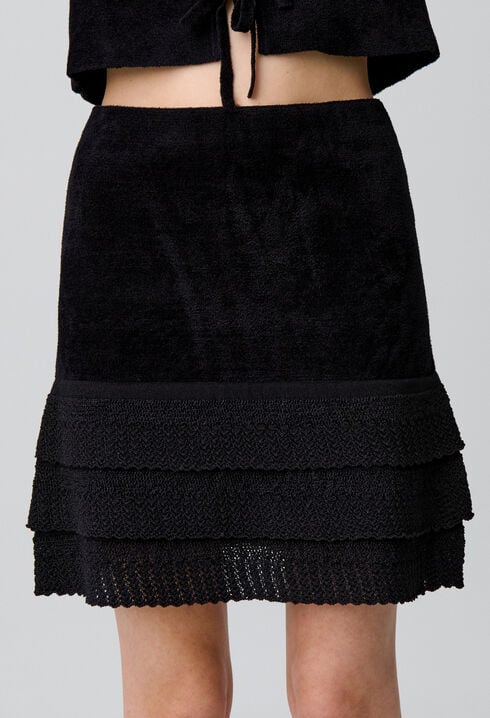 Velvet knit skirt