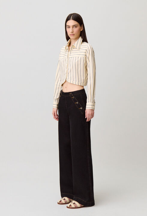 Black denim sailor jeans