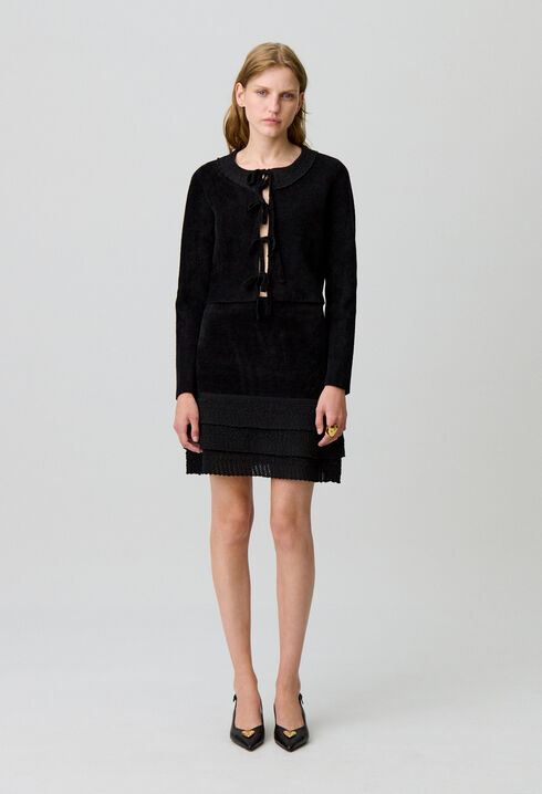 Velvet knit skirt