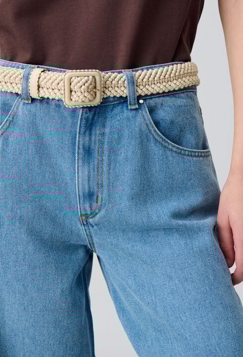 Braided leather belt