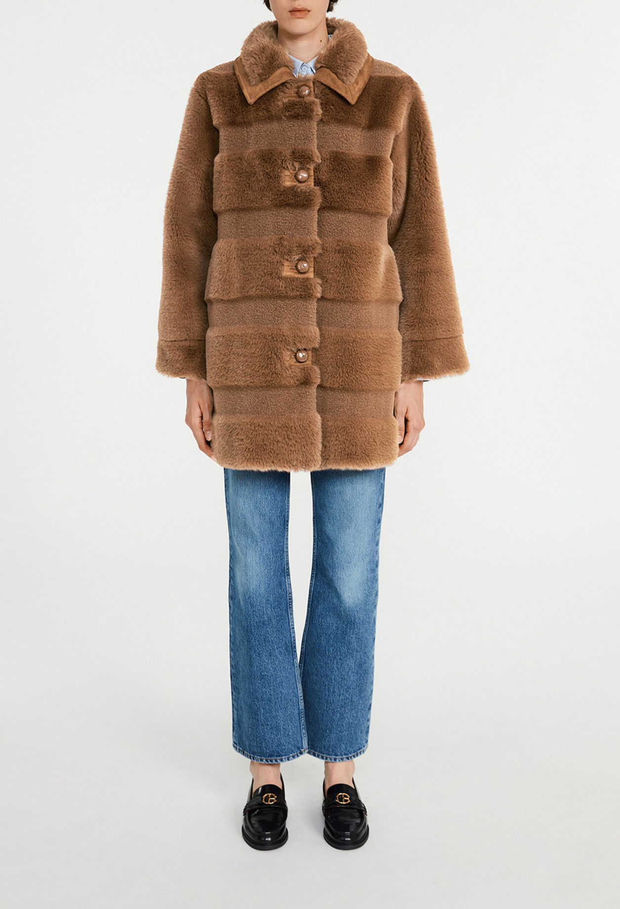 Manteau marron fausse fourrure