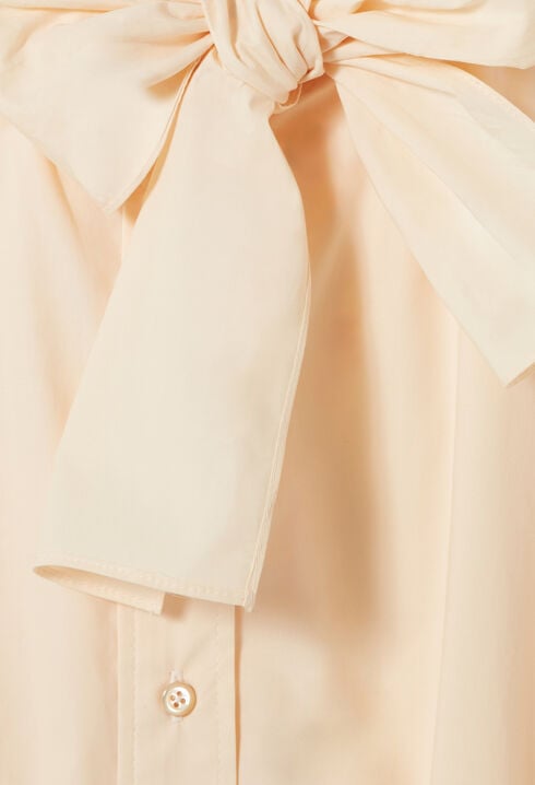Pussy-bow poplin blouse
