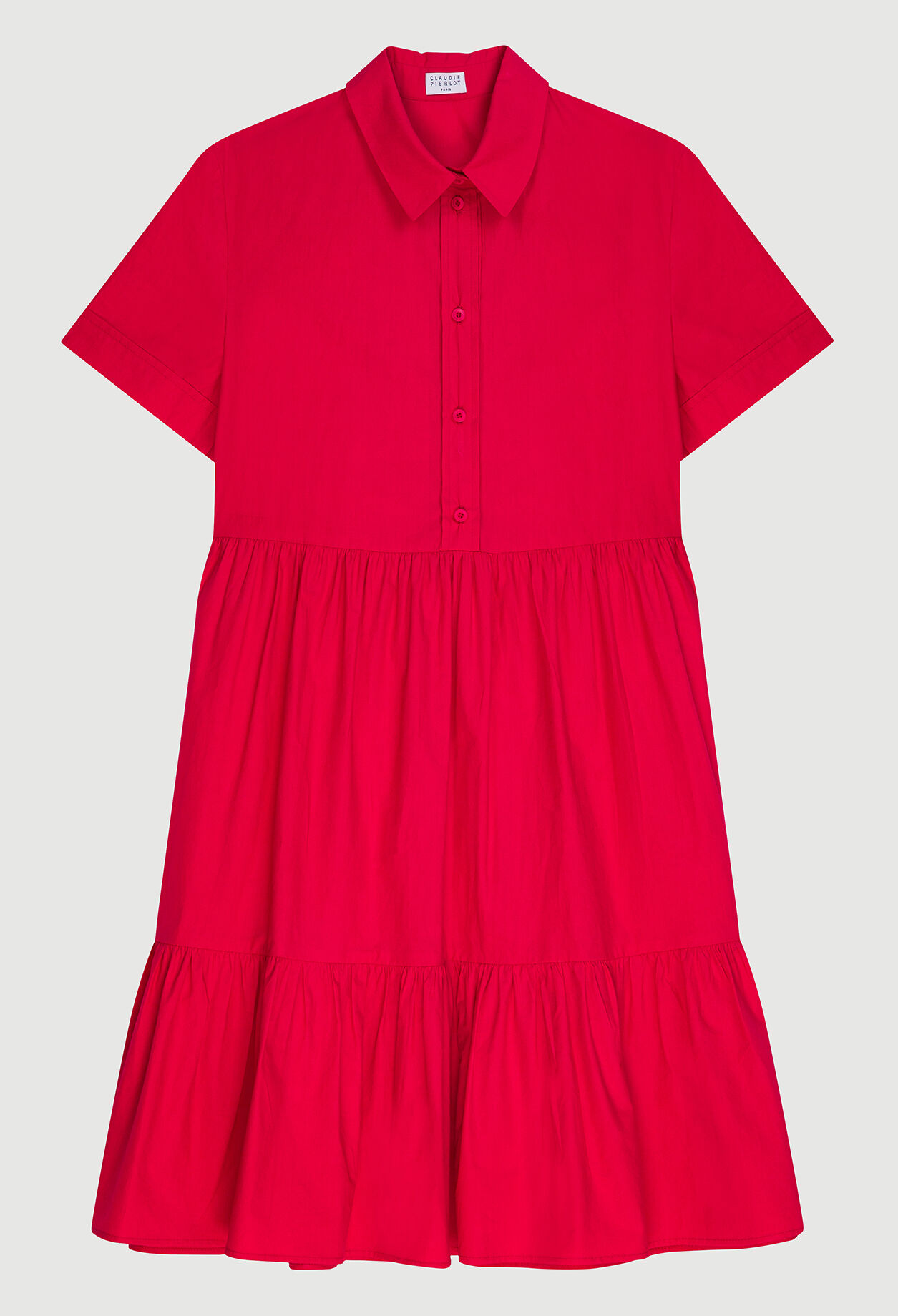 Flared polo-neck dress