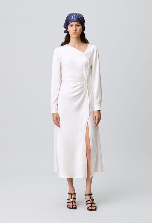 Long fluid satin dress