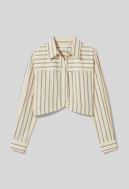 Striped poplin shirt