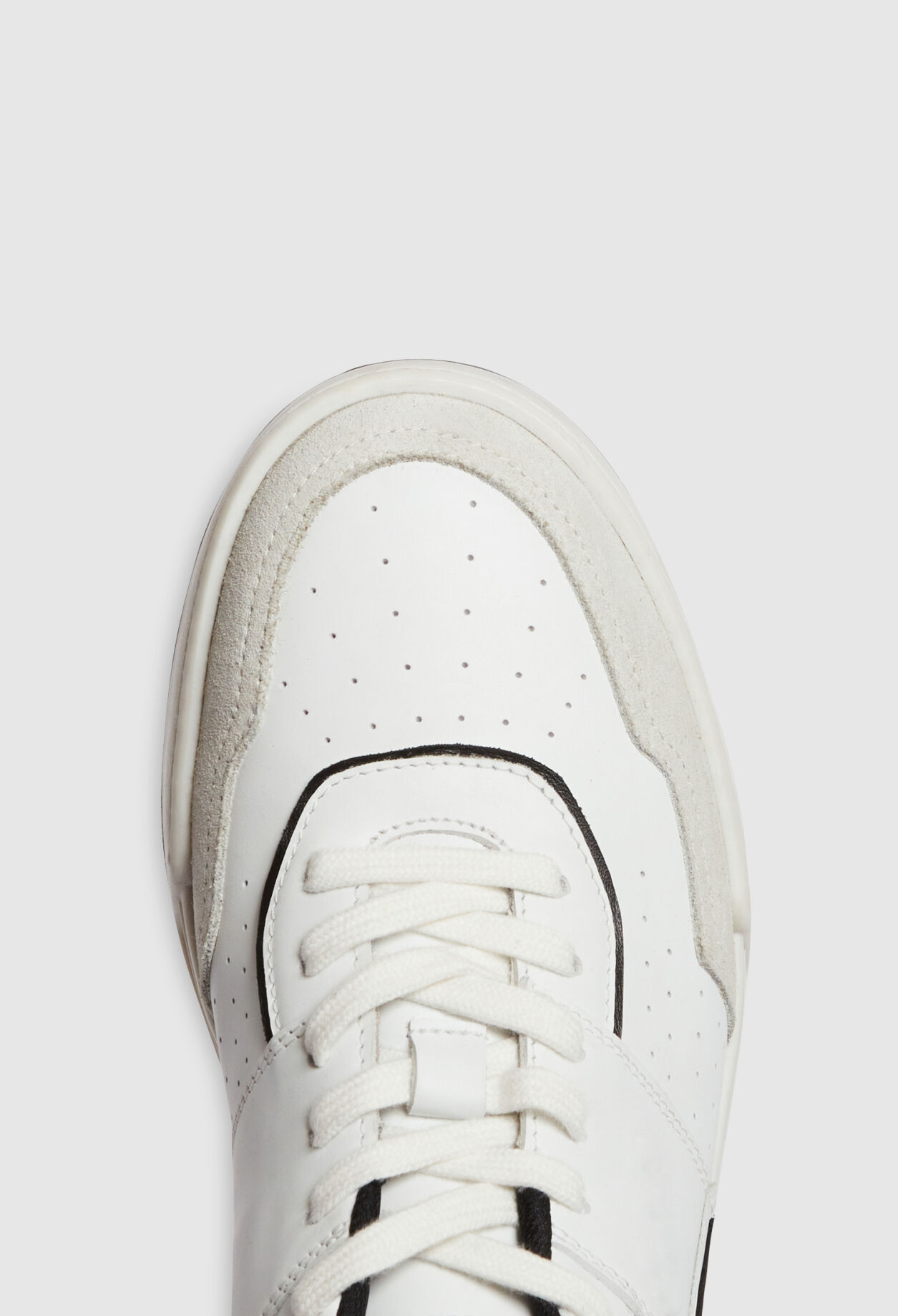 Two-tone leather trainers