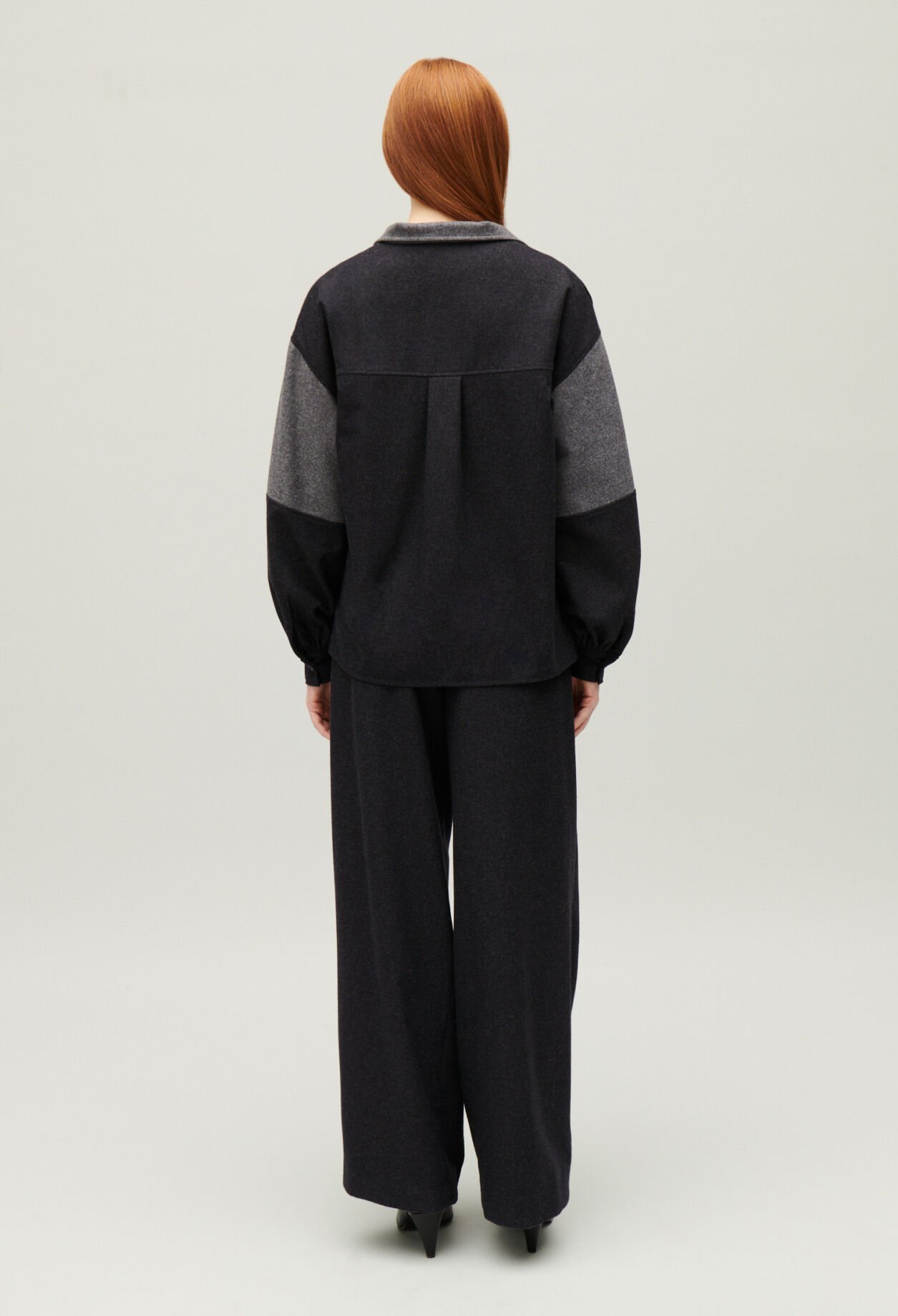 Dark grey loose-fit blouse