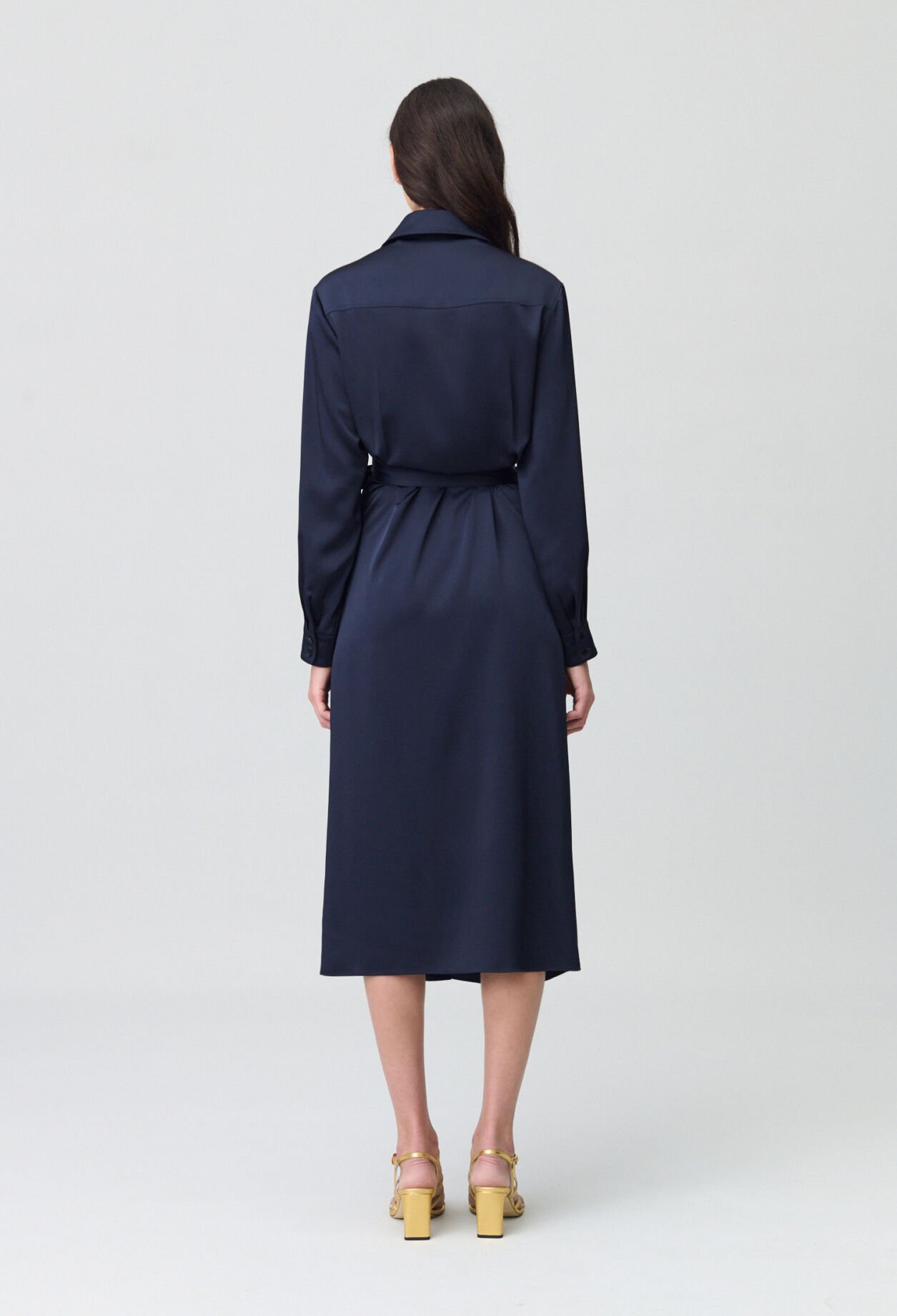 Mid-length Satin Wrap Dress