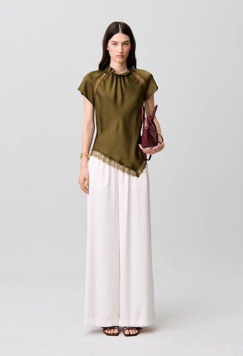 Flowy satin trousers