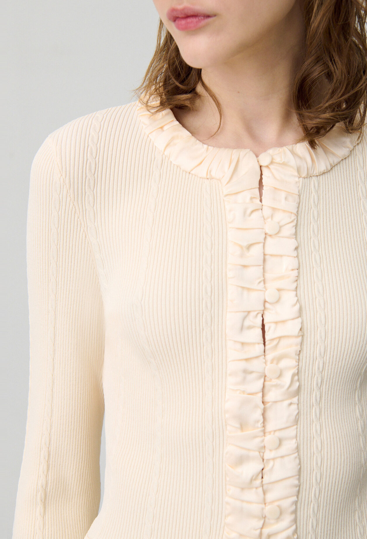 Buttoned Fine-Knit Cardigan