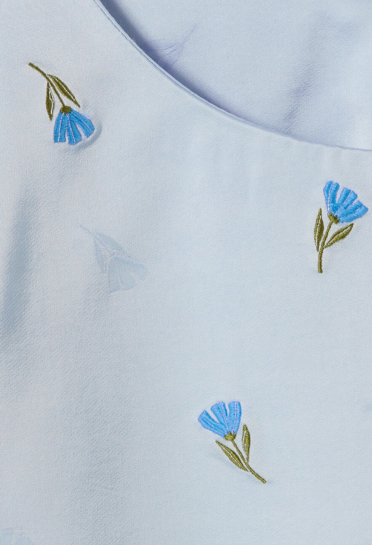 Embroidered satin top