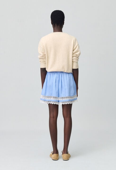 Striped Lace Shorts