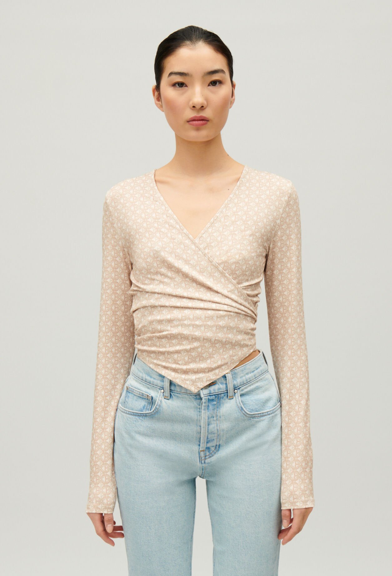 Beige wrap top