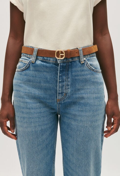 Caramel suede belt